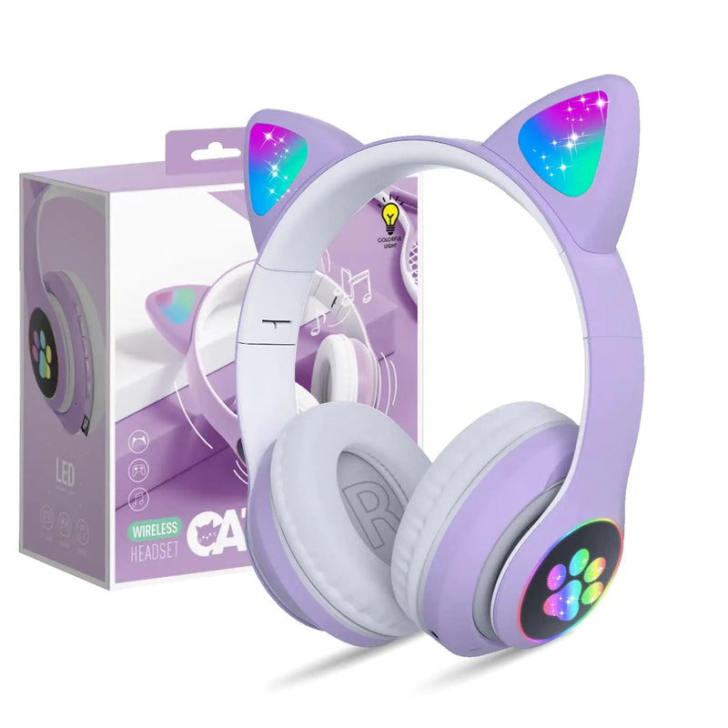 Kids wireless Bluetooth headphones with cat ears 