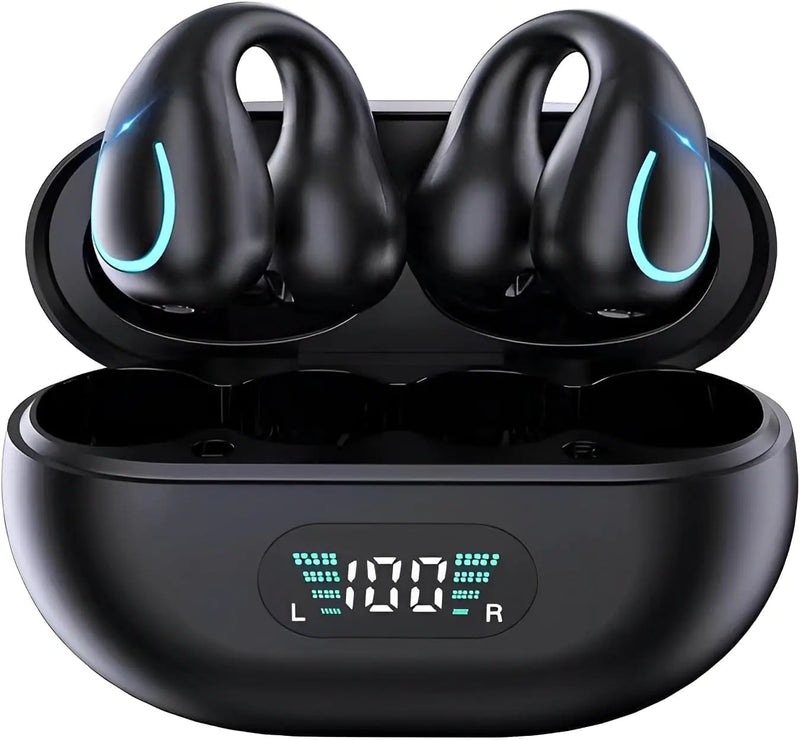 Clip-ear bone conduction headphones for sports and running  