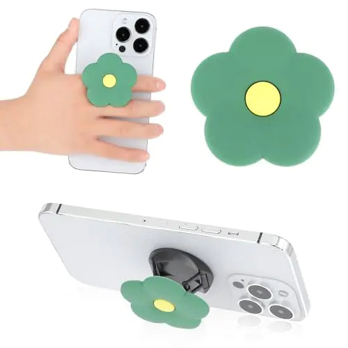 Green Daisy Phone Grip cute silicone flower holder