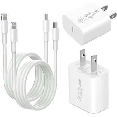 USB C wall charger 2 pack power adapter set 